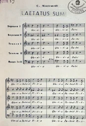 Partitura de Dixit dominus de Monteverdi