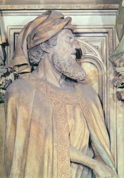 El Pozo de Moisés, detalle de Daniel del pedestal hexagonal