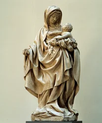 Virgen con uva (estatua atribuida a Claus de Werve de la Escuela de Claus Sluter)