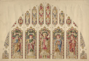 Diseño para una Ventana de Vidrio Multicolor, Iglesia de la Paternidad Divina, Nueva York, ca. 1898