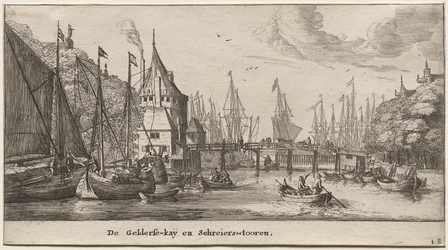 Varios barcos y vistas de Ámsterdam, Parte II: El muelle de Gelder y la Torre Schreiers