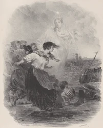 Mujer junto al Mar con la Madonna, Señalando un Barco, ca. 1848-62