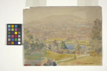 Berkshire Hills (acuarela sobre lápiz sobre papel blanco)