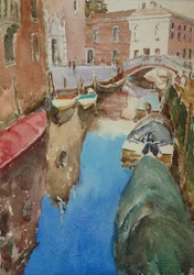Rio Dei Frari, sol de invierno, 2019 (acuarela)