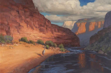 El resplandor de la garza del río Canyon