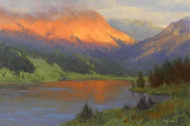 El resplandor del lago Golden Mountain