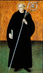 San Plácido, Monje Benedictino Pintura en madera de Nicola Filotesio dit Cola del Amatrice