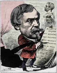Caricatura que representa al escritor Edmond de Goncourt (1822-1896) de "Los hombres de hoy" Dibujo de Coll-Toc (Collignon y Tocqueville). 1892