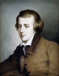 Retrato de medio cuerpo de Heinrich Heine, mirando a la izquierda, 1820