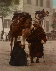 Un beduino y su mujer en el mercado