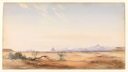 Cordillera de los Andes, vista desde el Llano del Misterio, cerca de Santa Cruz, c.1878 (acuarela)