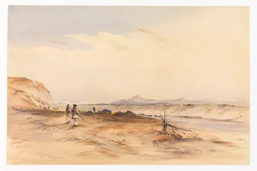 Caza en el río Santa Cruz, c.1878 (acuarela)