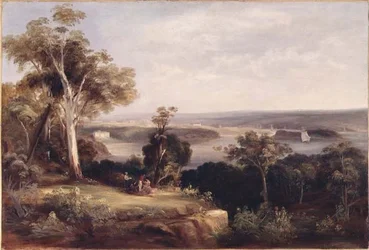 Paisaje Boscoso con una Vista Lejana de Sídney