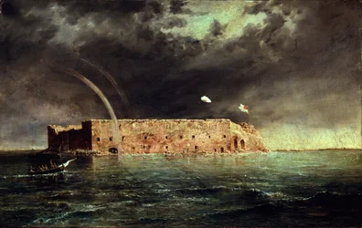 Vista de Fort Sumter, Carolina del Sur, 1863