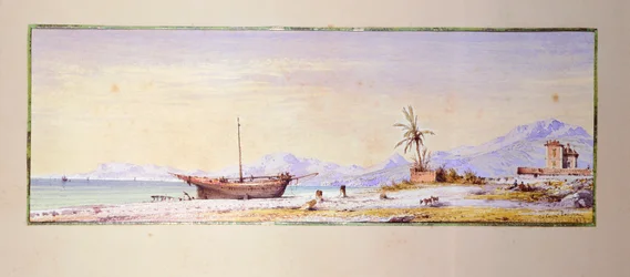 Playa de Bordighera, de Consalvo Carelli (1818-1900), Italia