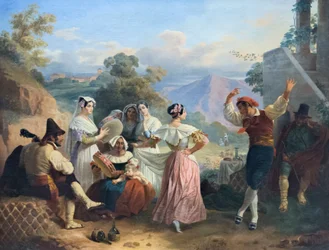 Danza tradicional (óleo sobre lienzo)