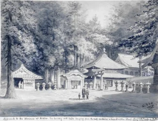 Aproximación a los santuarios de Nikko. (acuarela)