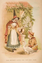 La vieja Madre Ganso y su hijo, Jack, portada de 