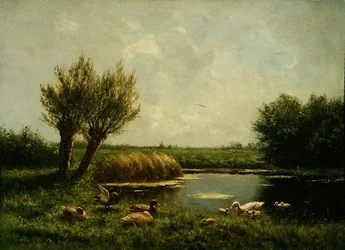 Estanque de patos (óleo sobre lienzo)