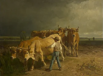 Bueyes arando, 1860