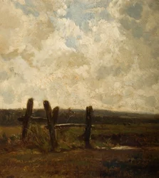 Paisaje con un primer plano de pradera, 1830-1865