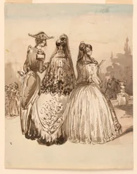 Escena de una calle en Madrid, de la serie "Bocetos en Madrid"