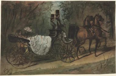 Carruaje en el Bois de Boulogne, 1800s
