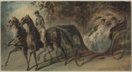 Carruaje en el Bois de Boulogne, 1800s