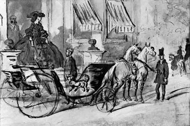 Paseo en coche, siglo XIX, 1930