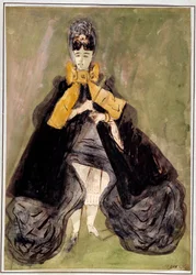 Mujer con fondo verde
