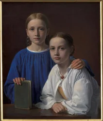 Meta Magdalene Hammerich y la hija del artista Kristiane Konstantin Hansen