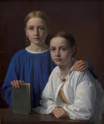 Meta Magdalene Hammerich y la hija del artista Kristiane Konstantin Hansen, 1861