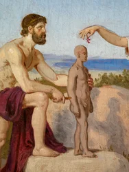 Prometeo moldea al hombre de barro
