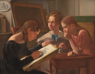 Tres chicas jóvenes. Las hermanas del artista: Alvilde, Ida y Henriette