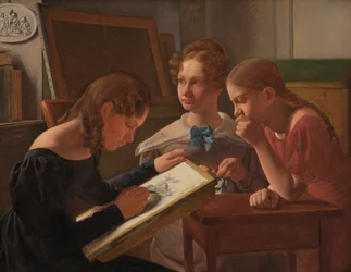 Tres niñas jóvenes. Las hermanas del artista: Alvilde, Ida y Henriette