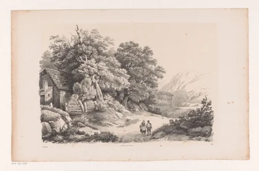 Paisaje con dos figuras en un camino rural El paisaje (título de la serie)