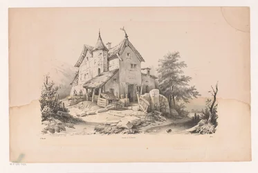 Casa antigua en paisaje El paisaje (título de la serie)