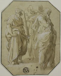 San Pablo y otras tres figuras de pie