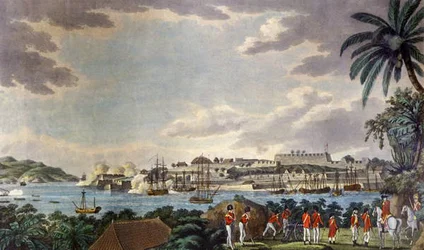 Vista Noreste del Fuerte Louis, Martinica, grabado por Samuel Alken (1750-1815) 1796