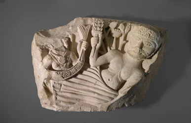 Parte de un arco con el dios Nilo y la diosa Tierra, posiblemente de Herakleópolis Magna, siglo V-VI