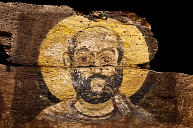 Retrato de un monje copto / Monasterio de Baouît (Egipto) (terracota)