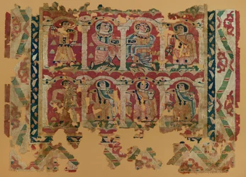 Fragmentos textiles en tejido de tapiz, siglos VI - VIII