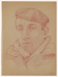 Autorretrato con mascota alpina: B-1-1, 5 de marzo Autorretratos de Cor van Teeseling (título de la serie)