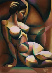 Mujer abstracta y contemplativa