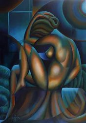 Mujer abstracta y contemplativa