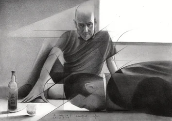 Dibujo de un hombre contemplativo