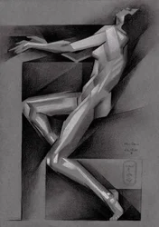 Desnudo recostado cubista