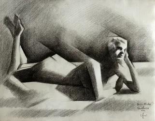 Desnudo recostado cubista