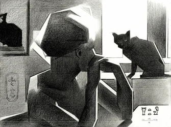 La reina egipcia y el gato negro