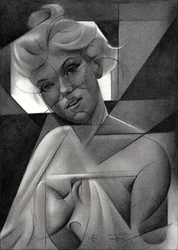 Elegante mujer monocroma